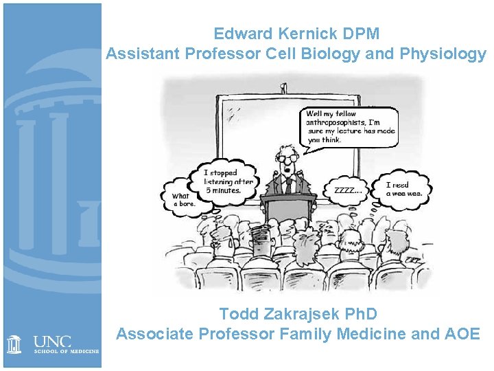 Edward Kernick DPM Assistant Professor Cell Biology and Physiology Todd Zakrajsek Ph. D Associate