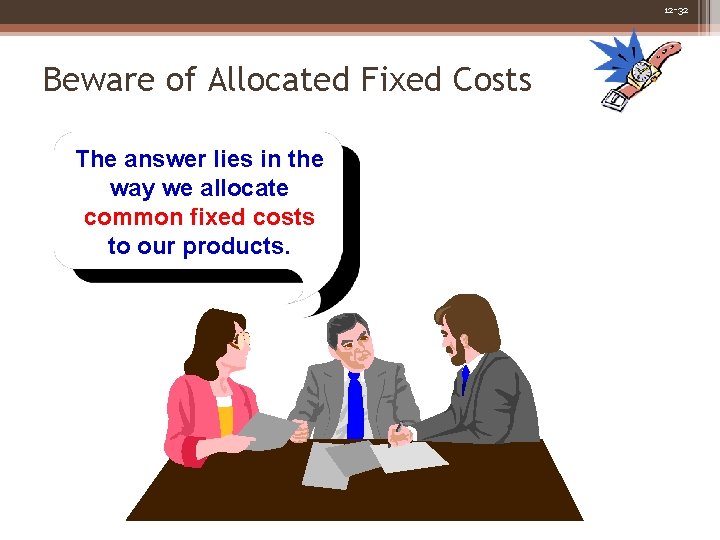 12 -32 Beware of Allocated Fixed Costs The answer lies in the way we 12 -32 Beware of Allocated Fixed Costs The answer lies in the way we