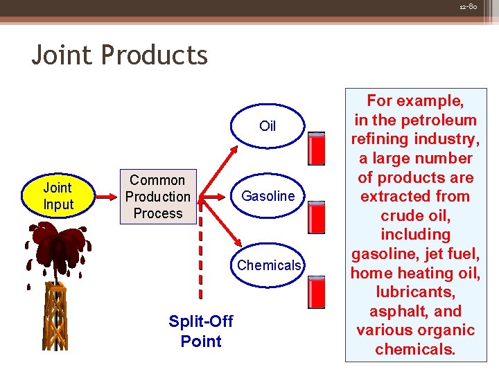 12 -80 Joint Products Oil Joint Input Common Production Process Gasoline Chemicals Split-Off Point 12 -80 Joint Products Oil Joint Input Common Production Process Gasoline Chemicals Split-Off Point