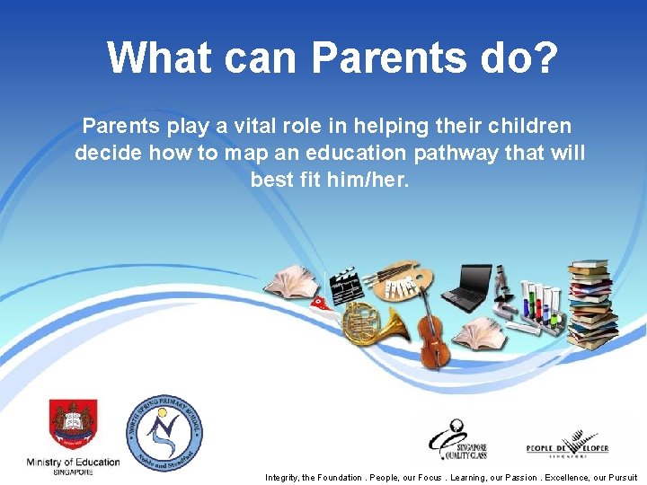 What can Parents do? Parents play a vital role in helping their children decide