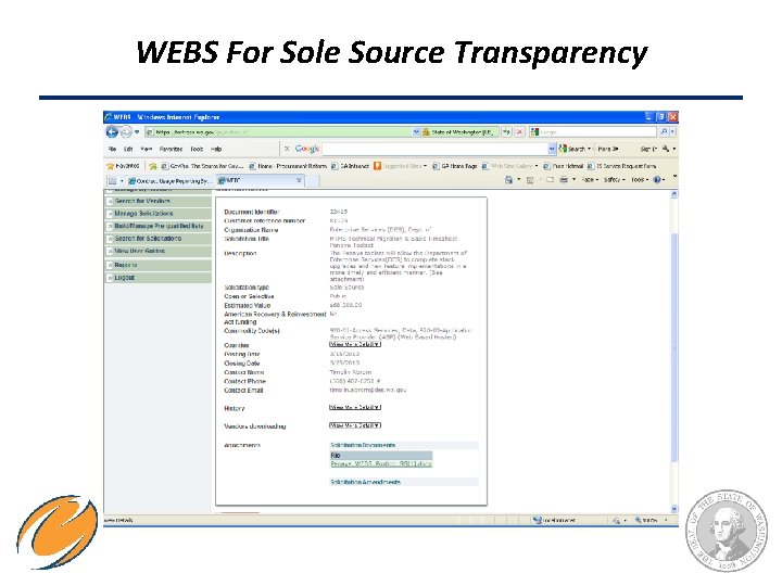 WEBS For Sole Source Transparency 