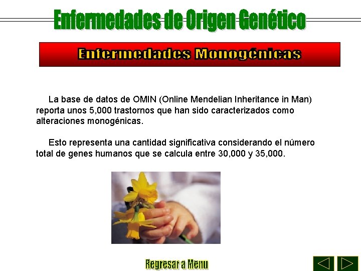 La base de datos de OMIN (Online Mendelian Inheritance in Man) reporta unos 5,