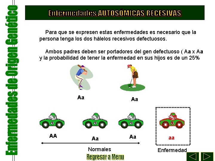 Para que se expresen estas enfermedades es necesario que la persona tenga los dos