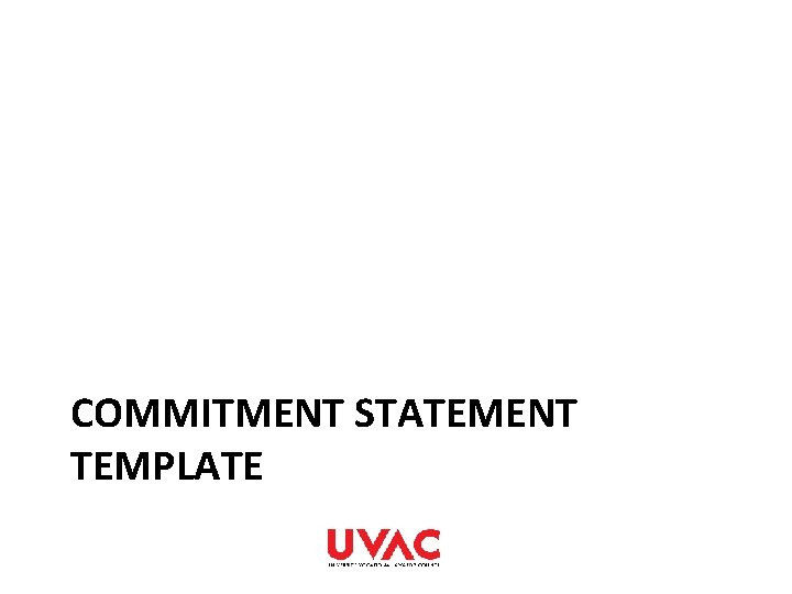 COMMITMENT STATEMENT TEMPLATE 