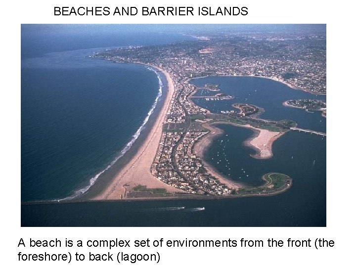 BEACHES AND BARRIER ISLANDS A beach is a complex set of environments from the