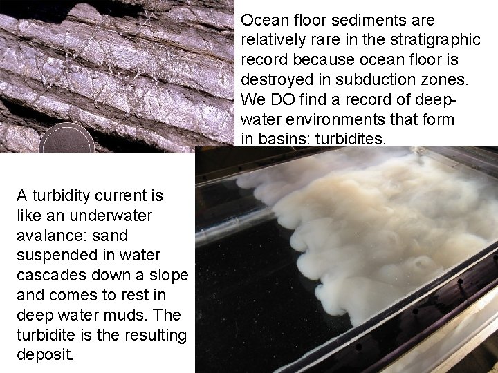 Ocean floor sediments are relatively rare in the stratigraphic record because ocean floor is