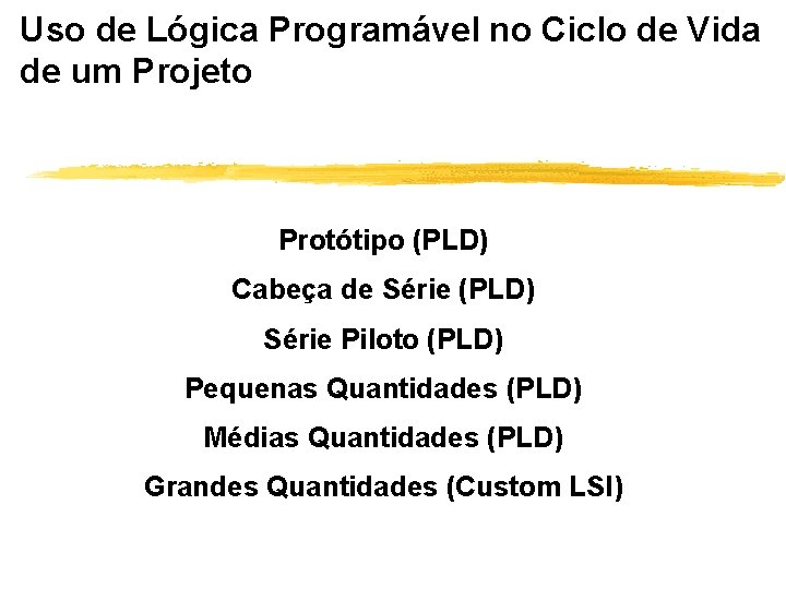 Uso de Lógica Programável no Ciclo de Vida de um Projeto Protótipo (PLD) Cabeça