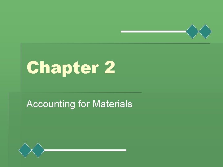 Chapter 2 Accounting for Materials 