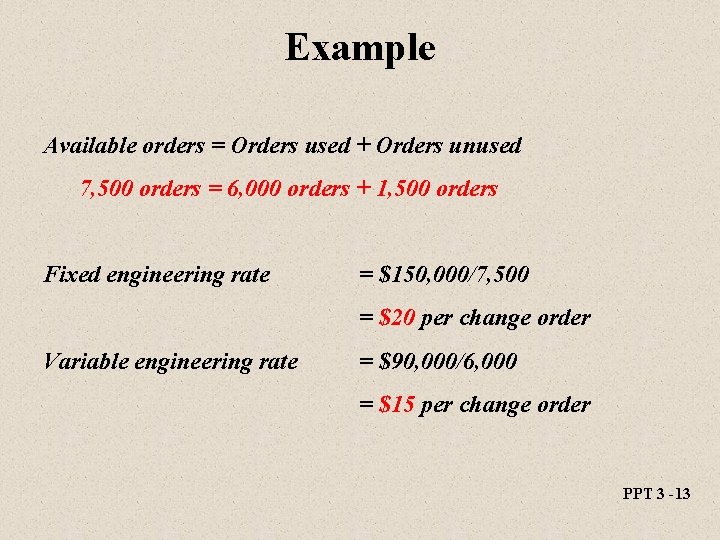 Example Available orders = Orders used + Orders unused 7, 500 orders = 6,