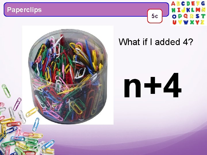 Algebra Maths with letters Algebra Starter How many