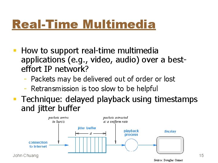 Real-Time Multimedia § How to support real-time multimedia applications (e. g. , video, audio)