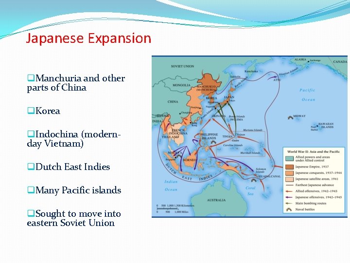 Japanese Expansion q. Manchuria and other parts of China q. Korea q. Indochina (modernday