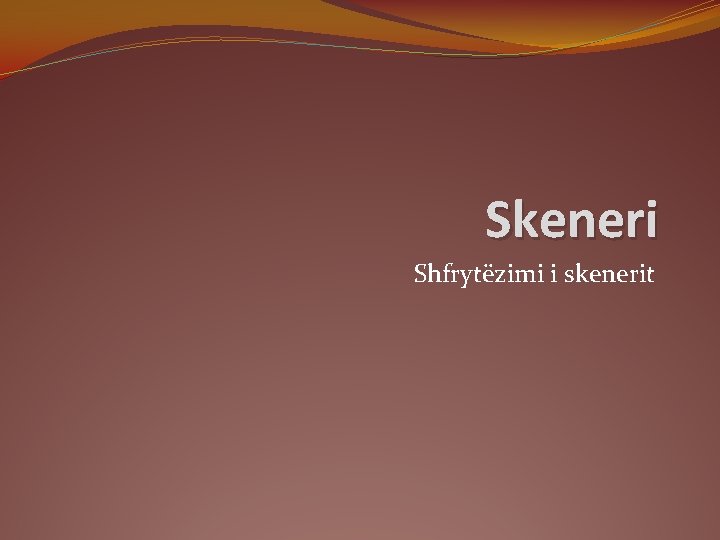 Skeneri Shfrytëzimi i skenerit 