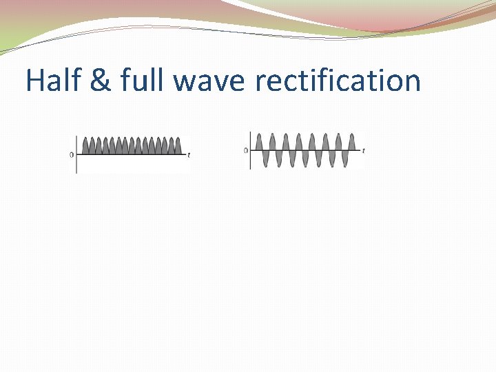 Half & full wave rectification 