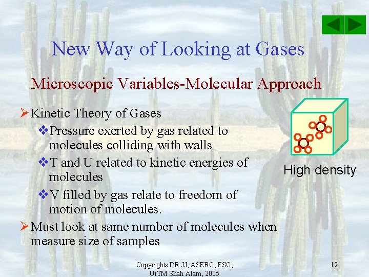 New Way of Looking at Gases Microscopic Variables-Molecular Approach Ø Kinetic Theory of Gases