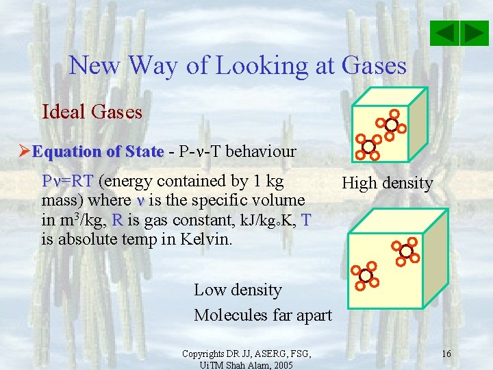 New Way of Looking at Gases Ideal Gases ØEquation of State - P- -T