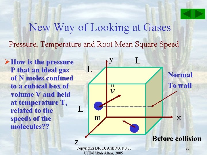 New Way of Looking at Gases Pressure, Temperature and Root Mean Square Speed Ø