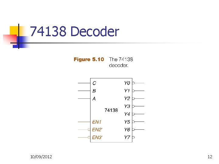 74138 Decoder 10/09/2012 12 74138 Decoder 10/09/2012 12