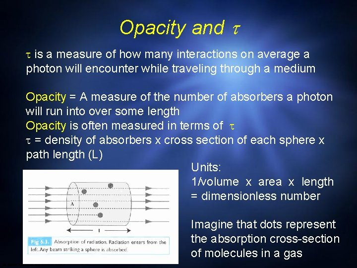 Opacity and is a measure of how many interactions on average a photon will