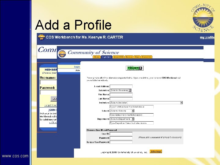 Click to a edit Master title style Add Profile Click to edit Master title