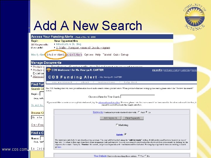 Click to A edit Master title style Add New Search Click to edit Master