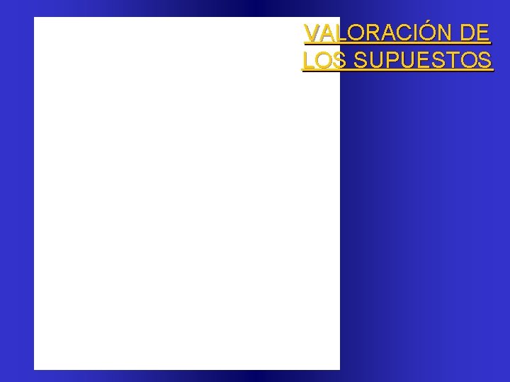 VALORACIÓN DE LOS SUPUESTOS 