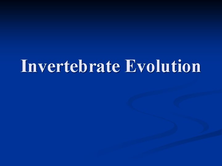 Invertebrate Evolution 