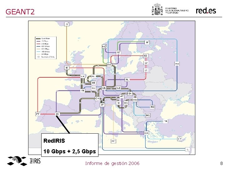 GEANT 2 Red. IRIS 10 Gbps + 2, 5 Gbps Informe de gestión 2006