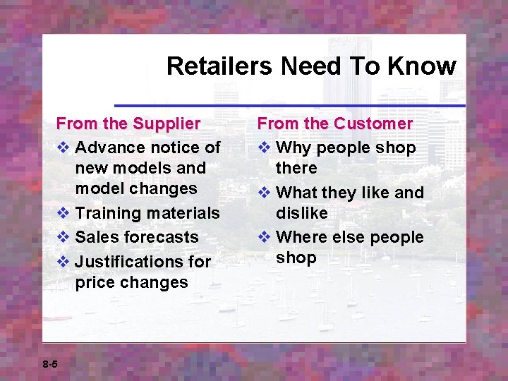 Retailers Need To Know From the Supplier v Advance notice of new models and