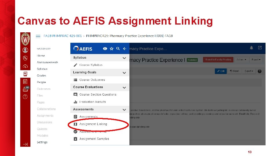 Canvas to AEFIS Assignment Linking 13 