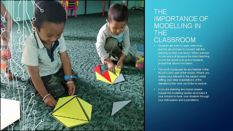 THE IMPORTANCE OF MODELLING IN THE CLASSROOM • Students are keen to learn when
