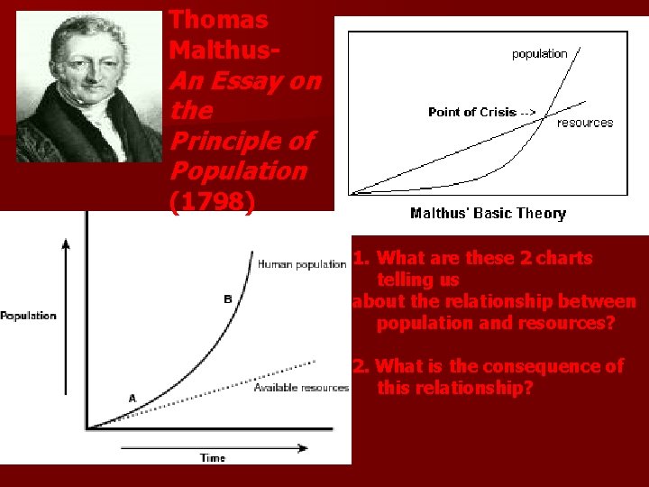 Thomas Malthus- An Essay on the Principle of Population (1798) 1. What are these