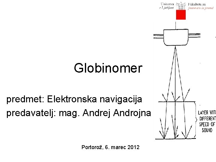 Globinomer predmet: Elektronska navigacija predavatelj: mag. Andrej Androjna Portorož, 6. marec 2012 