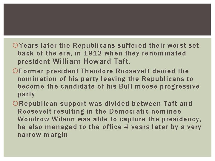  Years later the Republicans suffered their worst set back of the era, in