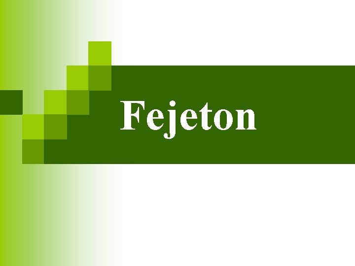 Fejeton 