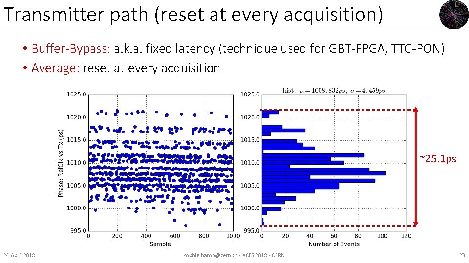 Transmitter path (reset at every acquisition) • Buffer-Bypass: a. k. a. fixed latency (technique