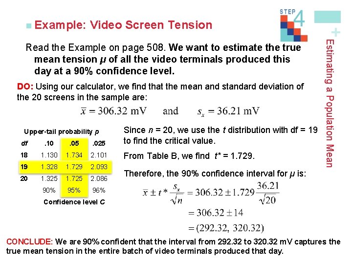 Video Screen Tension DO: Using our calculator, we find that the mean and standard