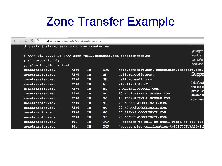 Zone Transfer Example 