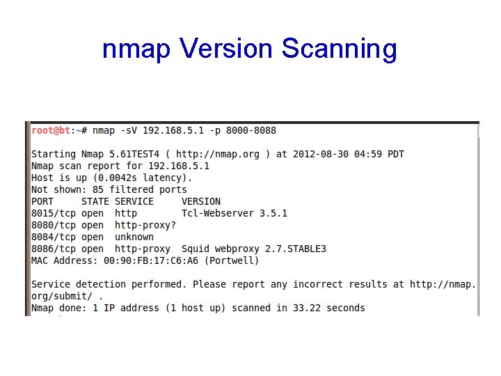 nmap Version Scanning 