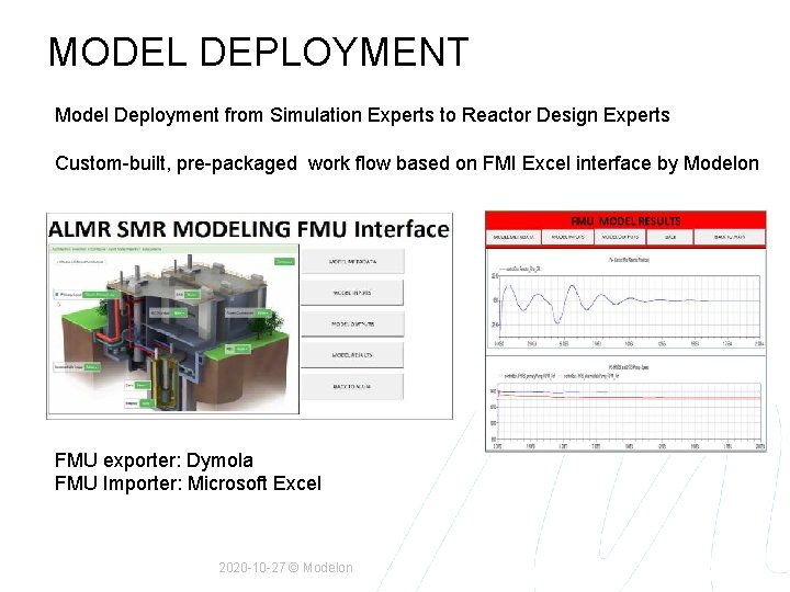 MODEL DEPLOYMENT Model Deployment from Simulation Experts to Reactor Design Experts Custom-built, pre-packaged work