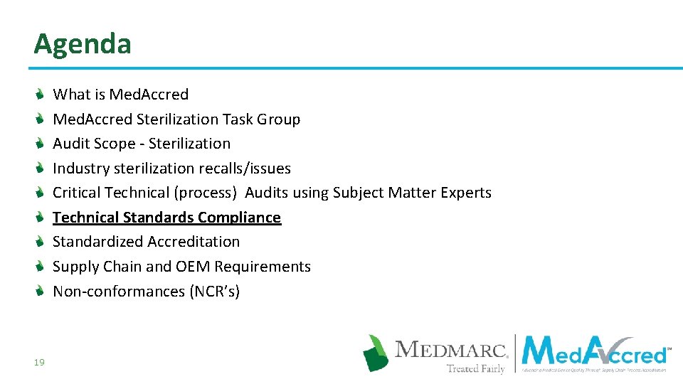 Agenda What is Med. Accred Sterilization Task Group Audit Scope - Sterilization Industry sterilization