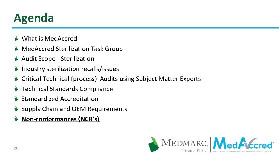 Agenda What is Med. Accred Sterilization Task Group Audit Scope - Sterilization Industry sterilization