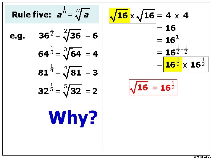 1 n Rule five: a = e. g. 1 2 2 1 3 3