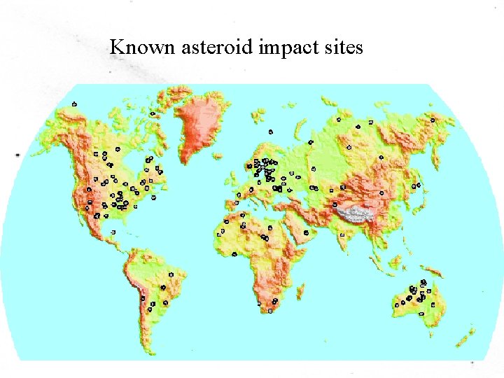 Known asteroid impact sites 