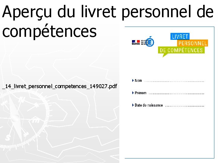 Aperçu du livret personnel de compétences _14_livret_personnel_competences_149027. pdf 33 
