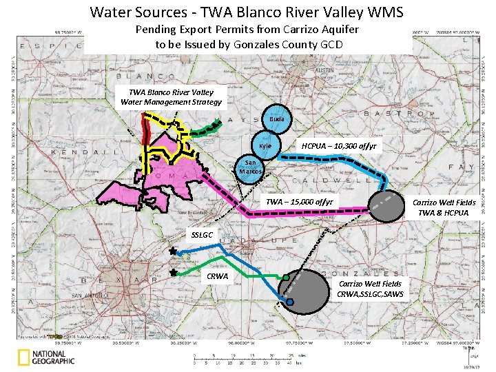 Water Sources - TWA Blanco River Valley WMS Pending Export Permits from Carrizo Aquifer