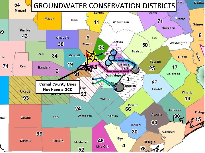 GROUNDWATER CONSERVATION DISTRICTS Comal County Does Not have a GCD 