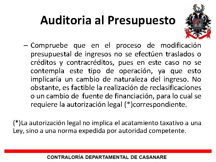 Auditoria al Presupuesto – Compruebe que en el proceso de modificación presupuestal de ingresos