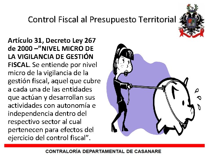 Control Fiscal al Presupuesto Territorial Artículo 31, Decreto Ley 267 de 2000 –”NIVEL MICRO