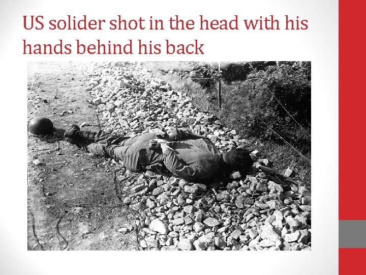 US solider shot in the head with his hands behind his back 